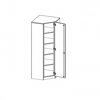 Innenecke als Schrank, 5 OH, Für 40cm tiefe Schrankwände,  rechts B/H/T 70 x 190 x 70cm 